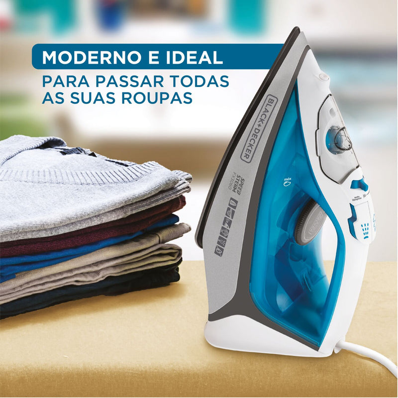 Ferro de Passar Roupa Black Decker Modelo FX3060 Com Vaporizador Base Antiaderente 110V