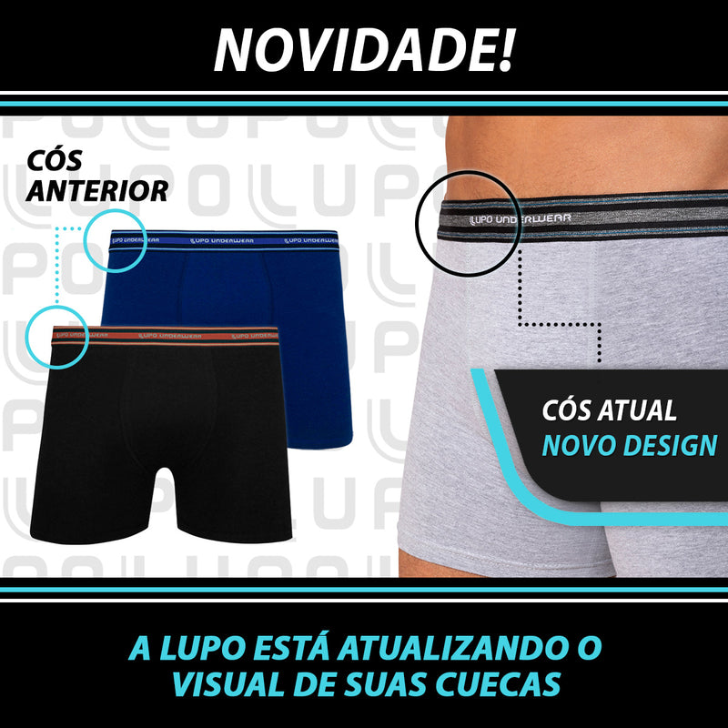 Kit 10 Cuecas Boxer Lupo Cueca Box Algodão Masculina Atacado