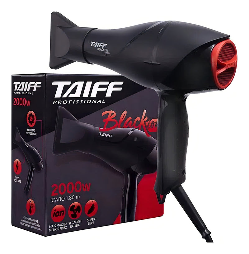 Taiff Black Ion Secador De Cabelo Profissional 2000w Cor Preto 110V