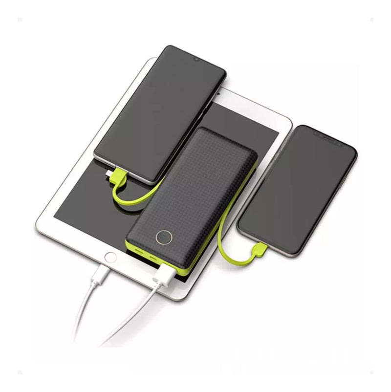 Power Bank 20.000mah Carregador Rápido Com Display Portátil Preto/branco