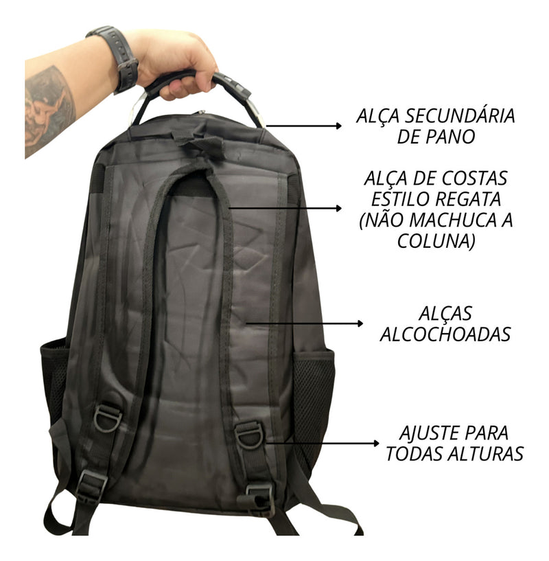 Mochila Masculina Impermeável Reforçada Aço Notebook Escola