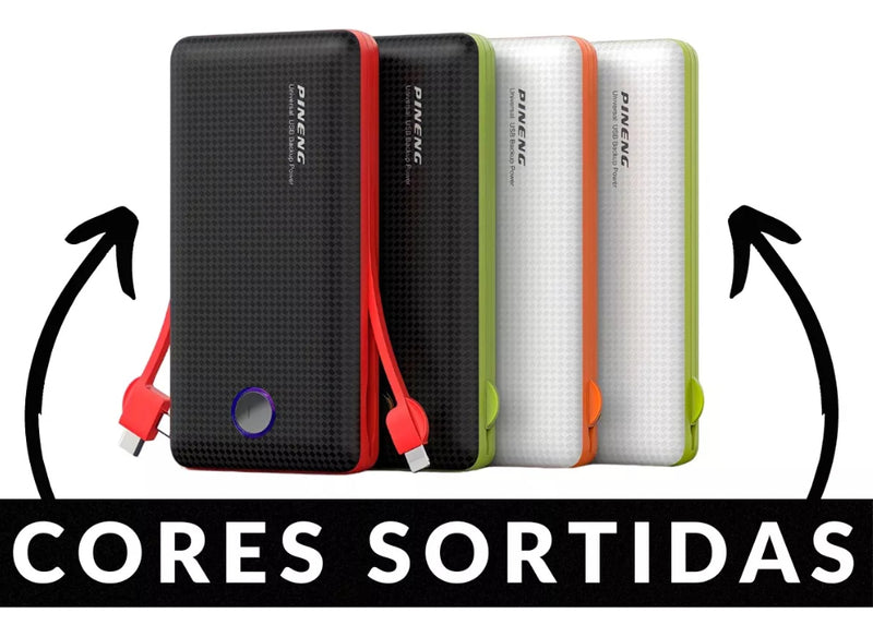 Power Bank 20.000mah Carregador Rápido Com Display Portátil Preto/branco