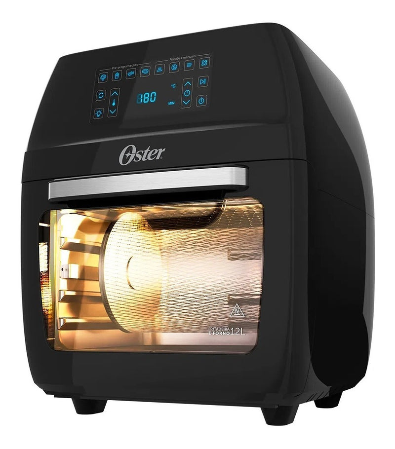 Fritadeira Oster 3 Em 1 Fryer Digital 12l 1800w Preta 110v Cor Preto