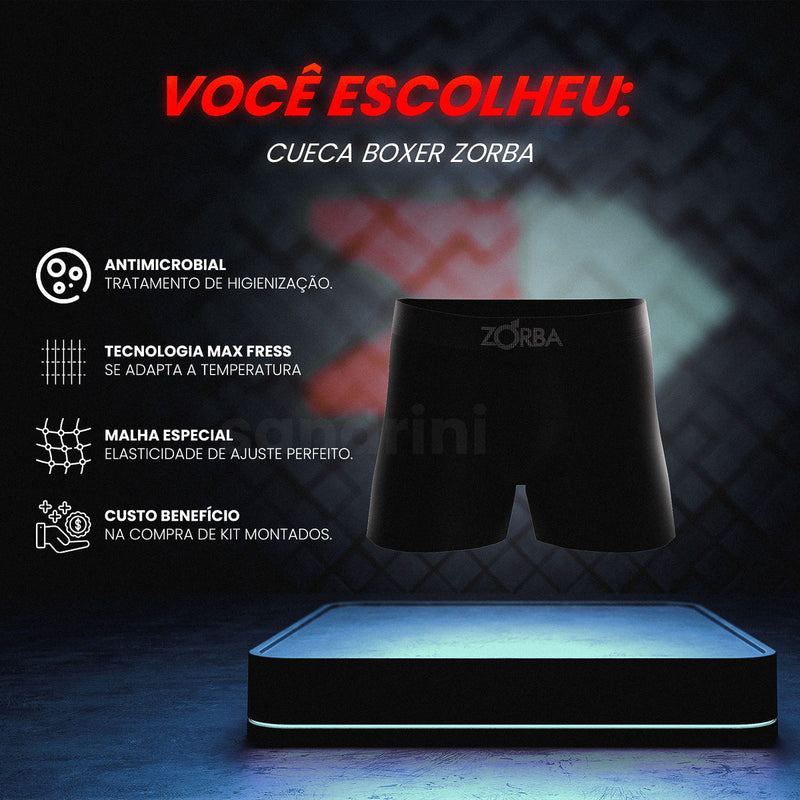 Kit 10 Cueca Boxer Zorba 781 Original Em Algodão Sem Costura