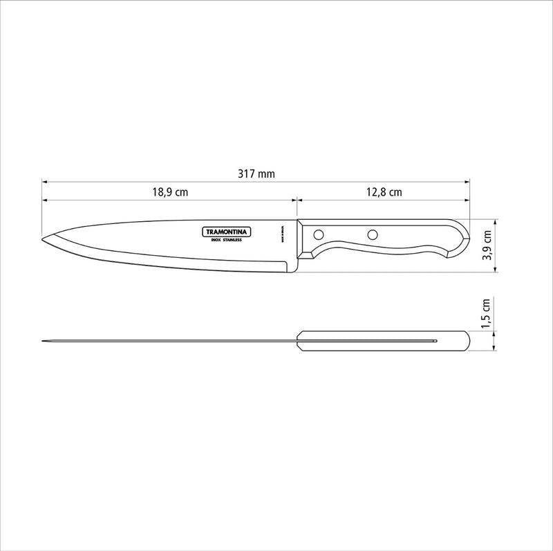 Kit Churrasco Tramontina 10 Peças Inox Cabo Madeira 22399037