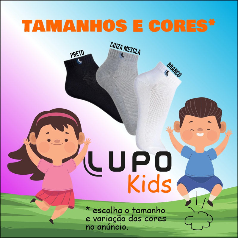 Kit 6 Pares Meias Lupo Infantil Cano Baixo Atacado Original