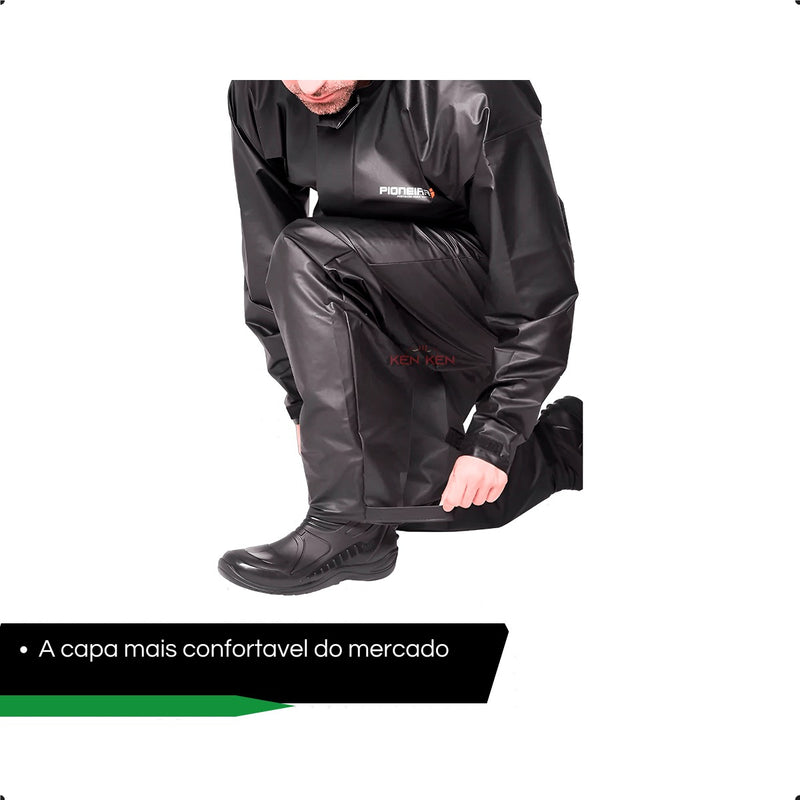 Capa De Chuva Moto Pioneira Impermeável Pvc Flex