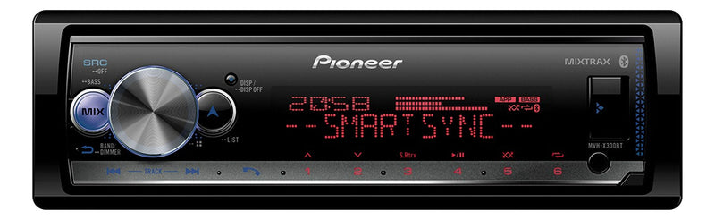 Som automotivo Pioneer MVH X3000 com USB e bluetooth e radio