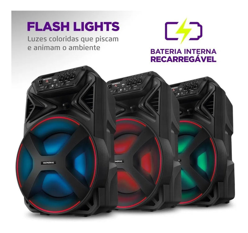 Caixa De Som Amplificada Bluetooth 250w Cm250 Cor Preto Mondial Bivolt