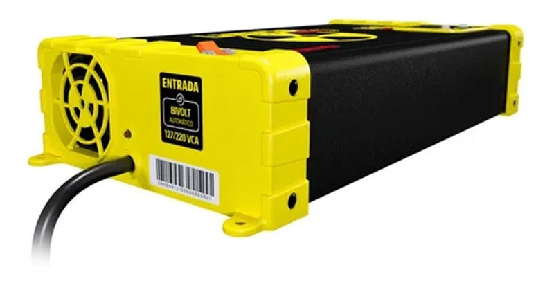 Fonte Automotiva Usina Spark 200a 12v Bivolt Smart Som Autom Cor Preto - amarelo