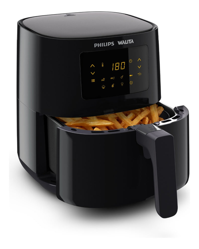 Fritadeira elétrica airfryer Philips Walita essential XL Ri9270 painel digital potência 2000W 6,2 litros preta 110v