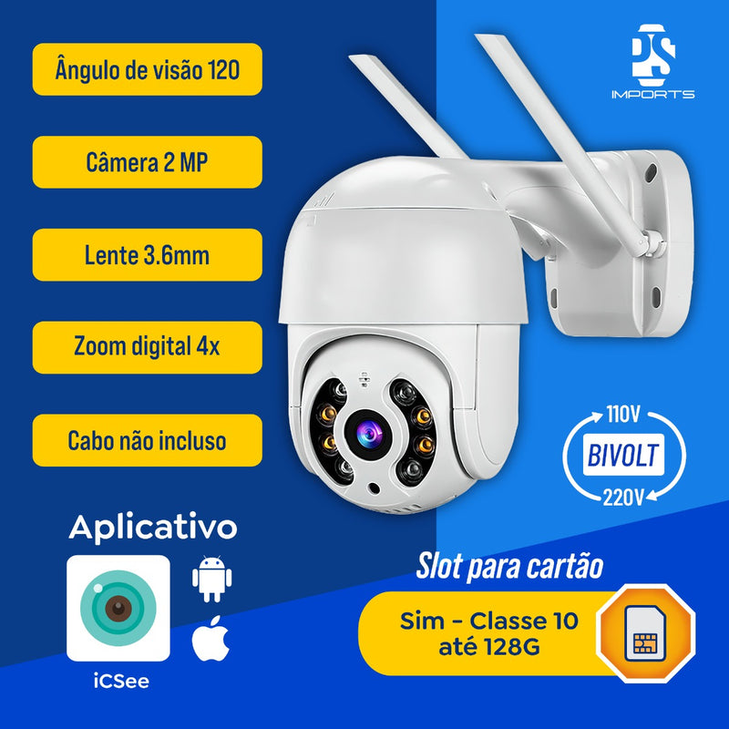 Kit 2câmera Ip Icsee Prova D'água Infravermelho Externa Wifi