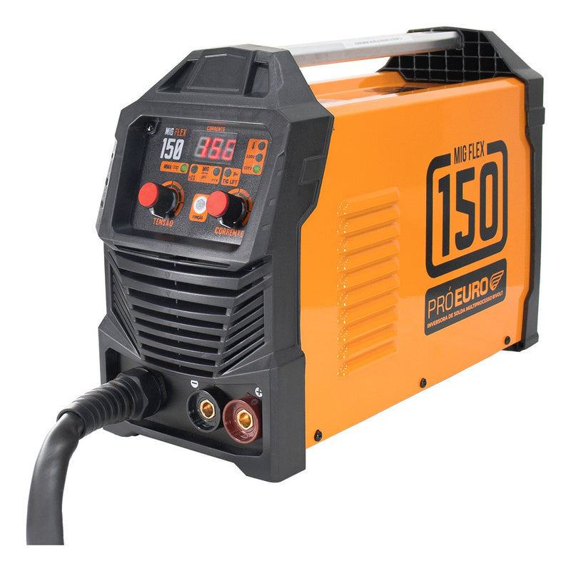 Máquina Solda Mig 150 Flex Tig Lift Mma Sem Gás Bivolt Cor Laranja/Preto Frequência 50 Hz/60 Hz 110V/220V