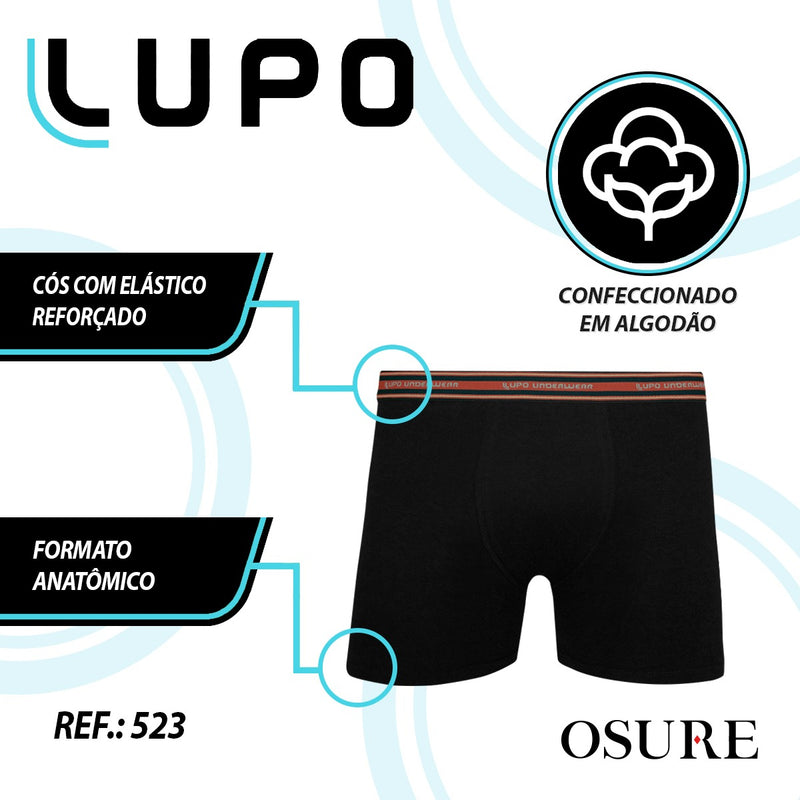 Kit 10 Cuecas Boxer Lupo Cueca Box Algodão Masculina Atacado