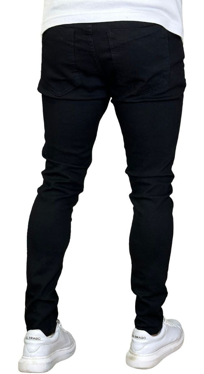 Calça Skinny Preta Masculina Jeans Com Elastano Lycra 2023