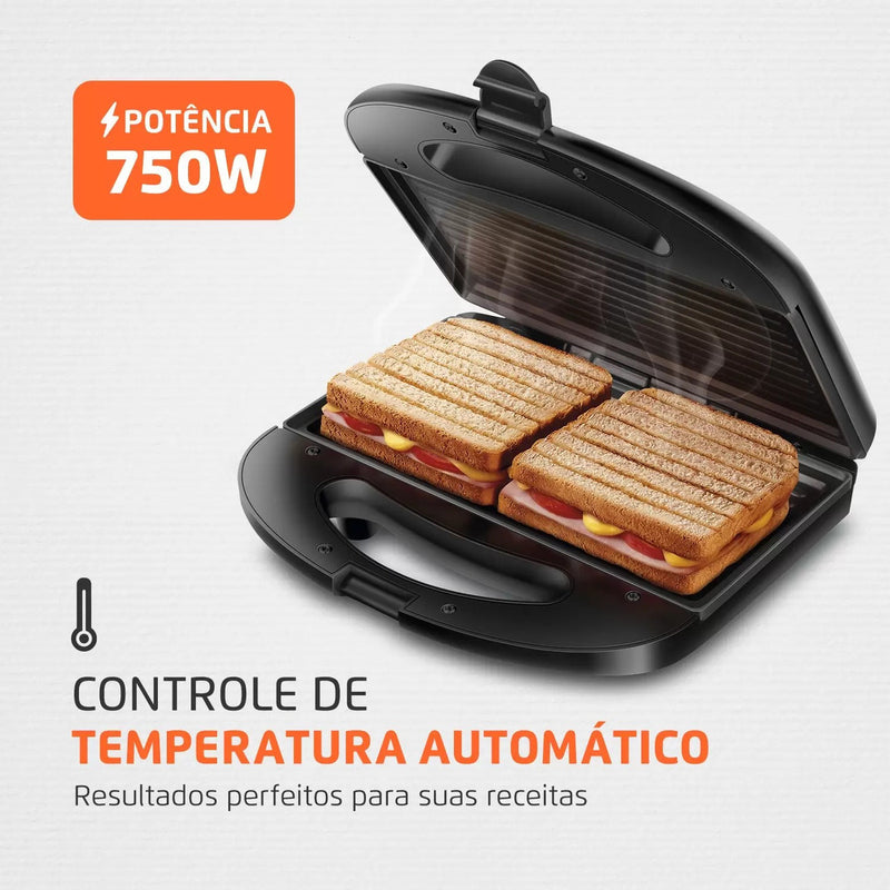 Sanduicheira Master Grill Mondial Preto/Inox 750W S-20