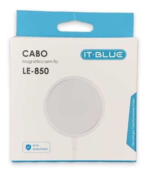 Carregador Sem Fio Magnético Indução P/ iPhone 13 14 Magsafe Cor Branco