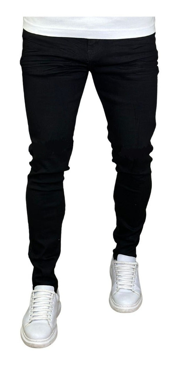 Calça Skinny Preta Masculina Jeans Com Elastano Lycra 2023