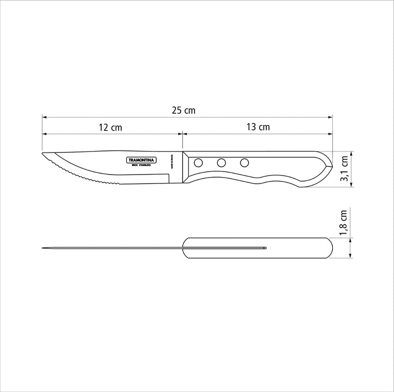 Kit Churrasco Tramontina 10 Peças Inox Cabo Madeira 22399037