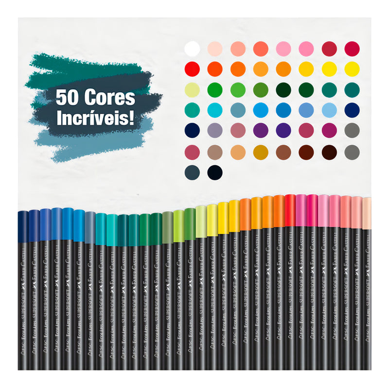 Lápis De Cor 50 Cores Supersoft Faber Castell