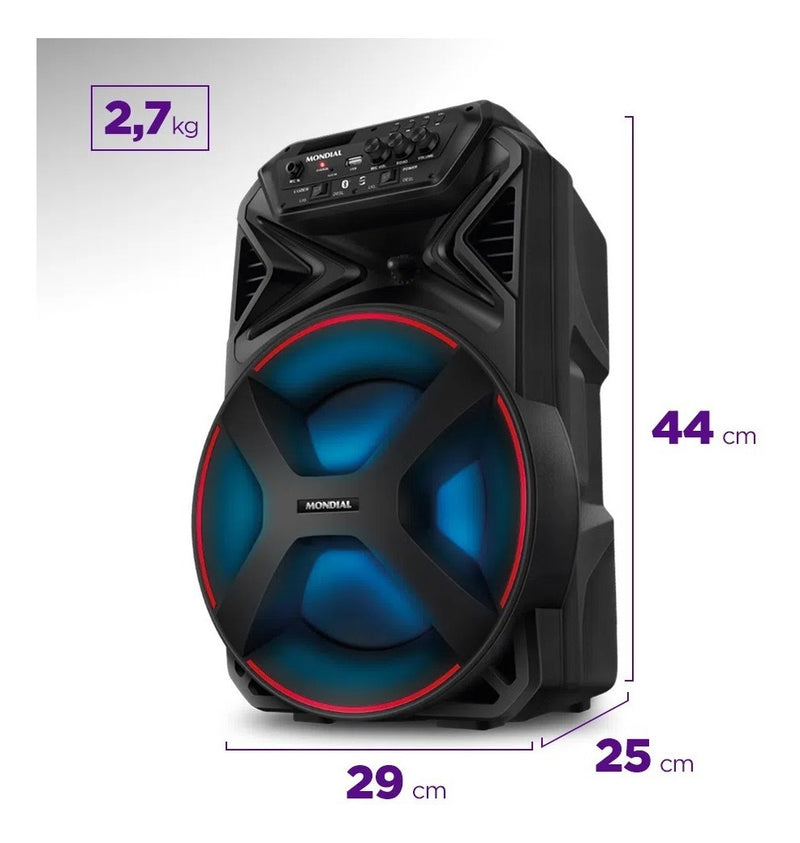 Caixa De Som Amplificada Bluetooth 250w Cm250 Cor Preto Mondial Bivolt