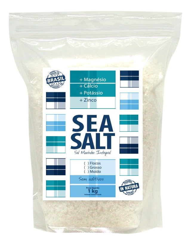 Sea Salt Sea Express sal marinho moído integral vegano Sem iodo 1kg