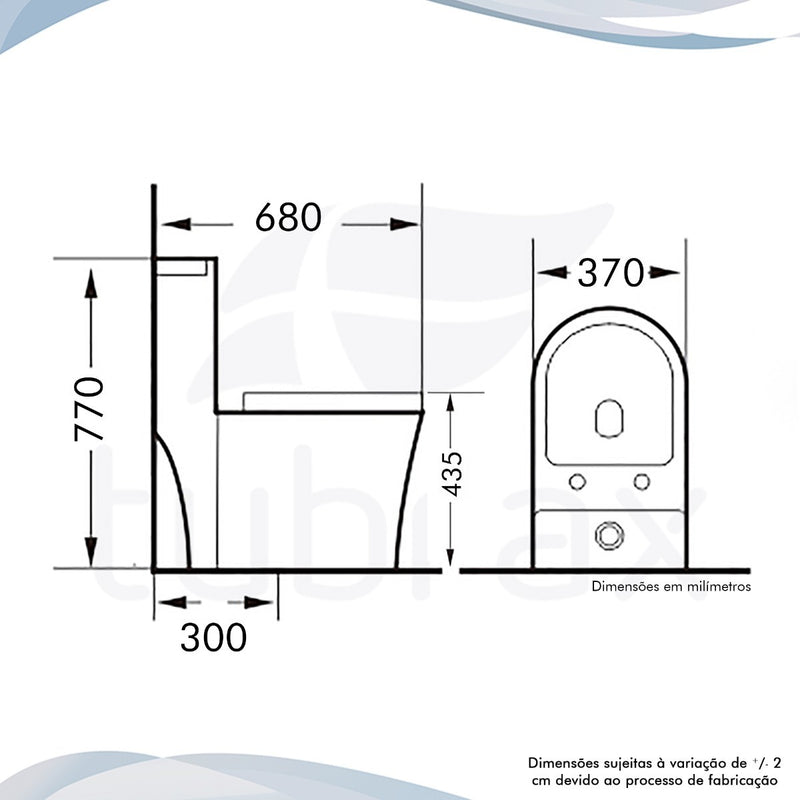 Vaso Sanitário Monobloco - Caixa Acoplada Completo Privada Cor Branco