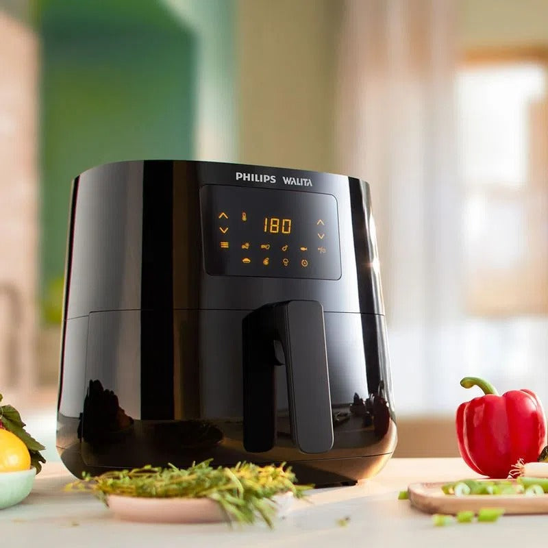 Fritadeira elétrica airfryer Philips Walita essential XL Ri9270 painel digital potência 2000W 6,2 litros preta 110v