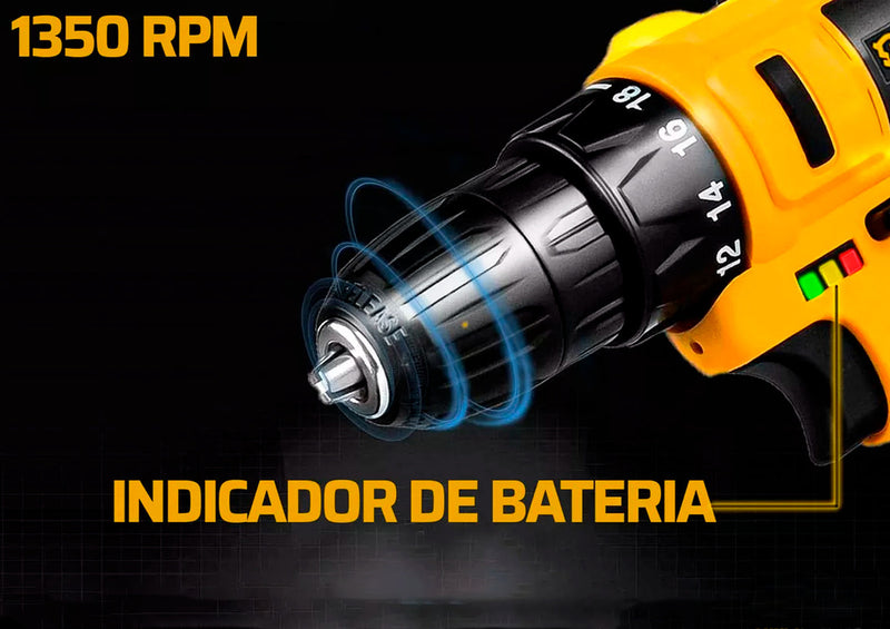 Parafusadeira Furadeira Sem Fio The Black Tools Bateria 12v Cor Amarelo e Preto Frequência 60 110V/220V