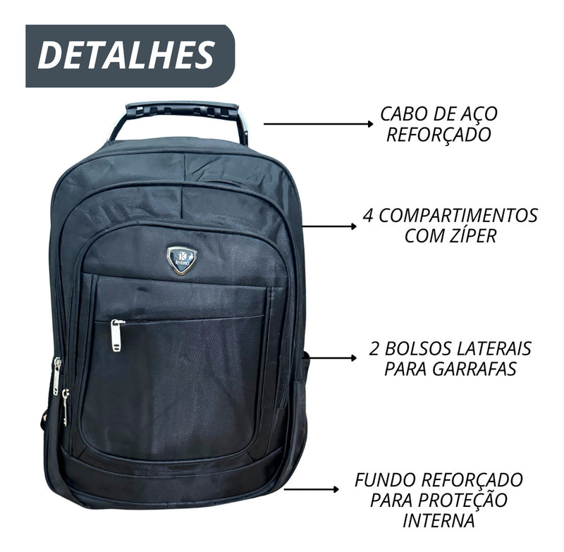 Mochila Masculina Impermeável Reforçada Aço Notebook Escola