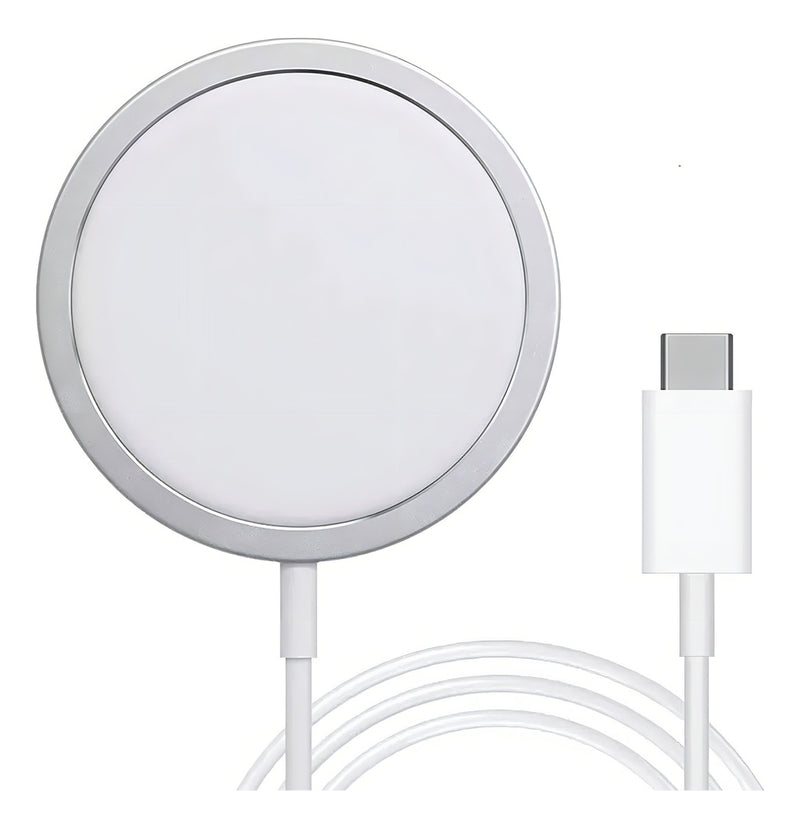 Carregador Sem Fio Magnético Indução P/ iPhone 13 14 Magsafe Cor Branco