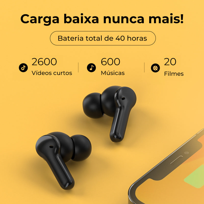 Fone De Ouvido Qcy T13 Com 4 Microfones E Bluetooth 5.1 Cor Preto