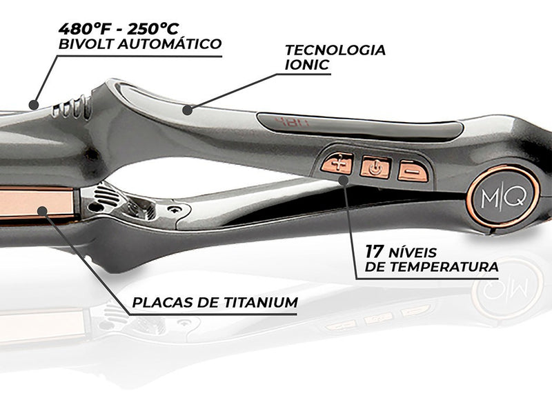 Chapinha De Cabelo Mq Professional Titanium Pro 480 Bivolt Cor Chumbo 110V/220V