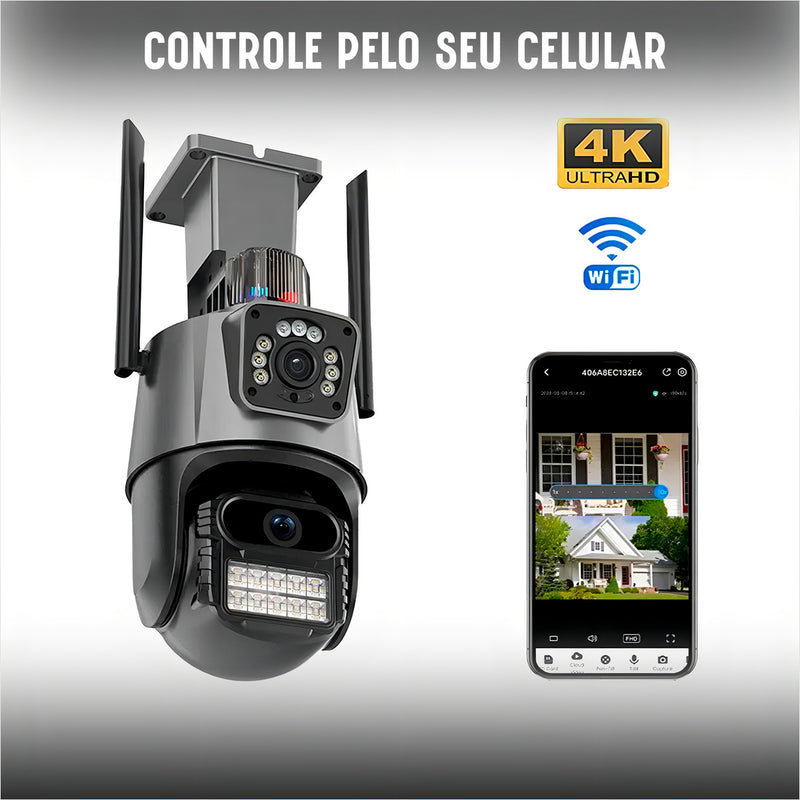 Camera JGL P11 Wifi Segurança 6 mp 4k Lente Dupla Vigilância Cor Preto