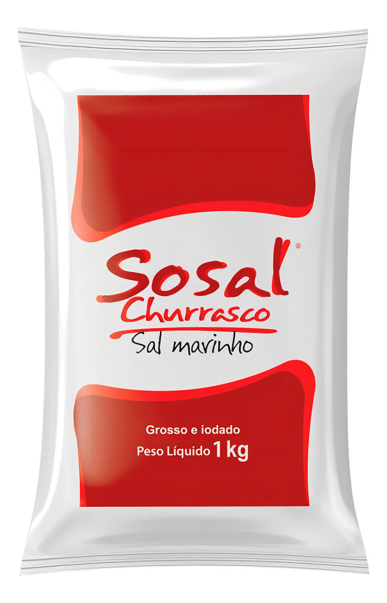 Sal Marinho Iodado Natural Grosso Para Churrasco 1kg