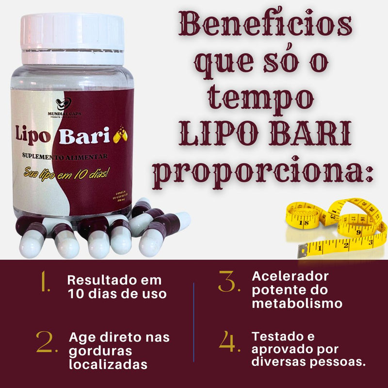 Suplemento Emagrecedor Lipo Bari 10 Cápsulas 500mg.