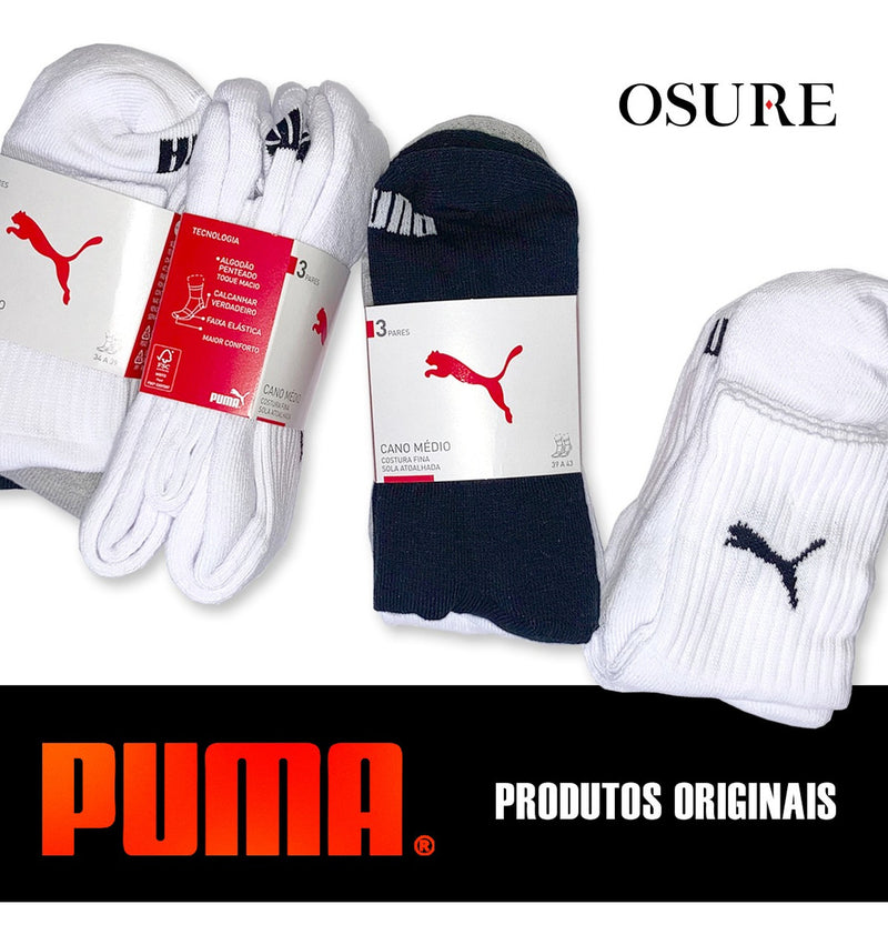 Kit 9 Pares Meias Puma Sapatilha Cano Baixo Atacado Original