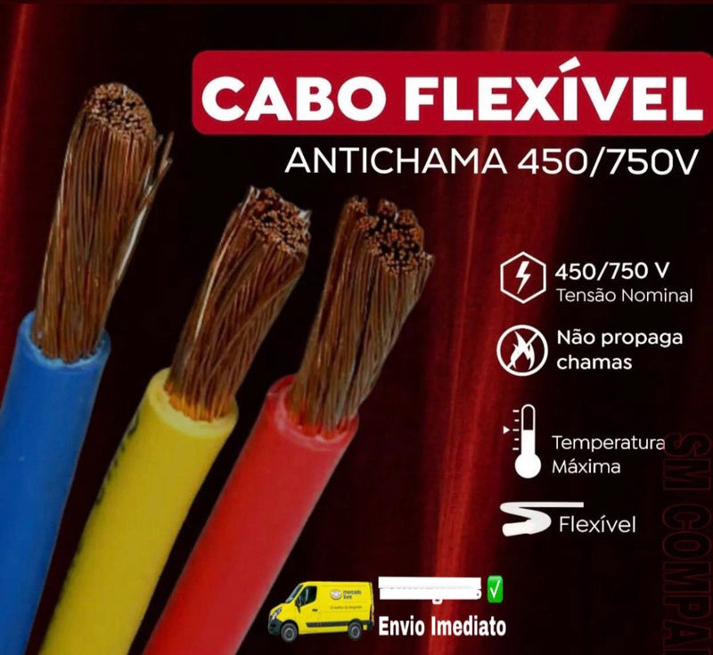 Fio Elétrico Cabo Flexível 2,5mm Rolo 100 Metros. C/inmetro