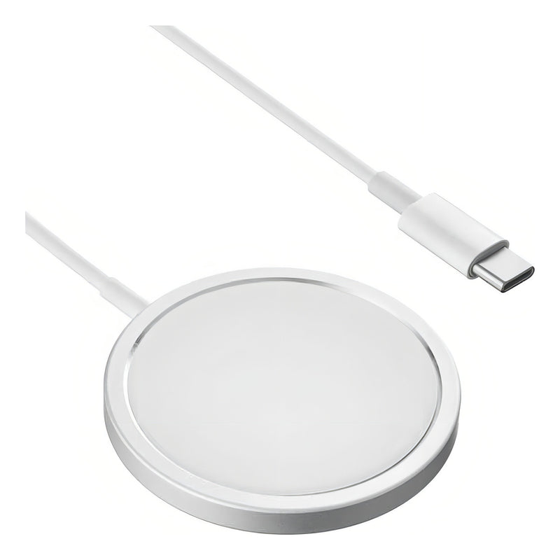 Carregador Sem Fio Magnético Indução P/ iPhone 13 14 Magsafe Cor Branco