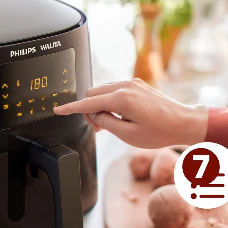 Fritadeira elétrica airfryer Philips Walita essential XL Ri9270 painel digital potência 2000W 6,2 litros preta 110v