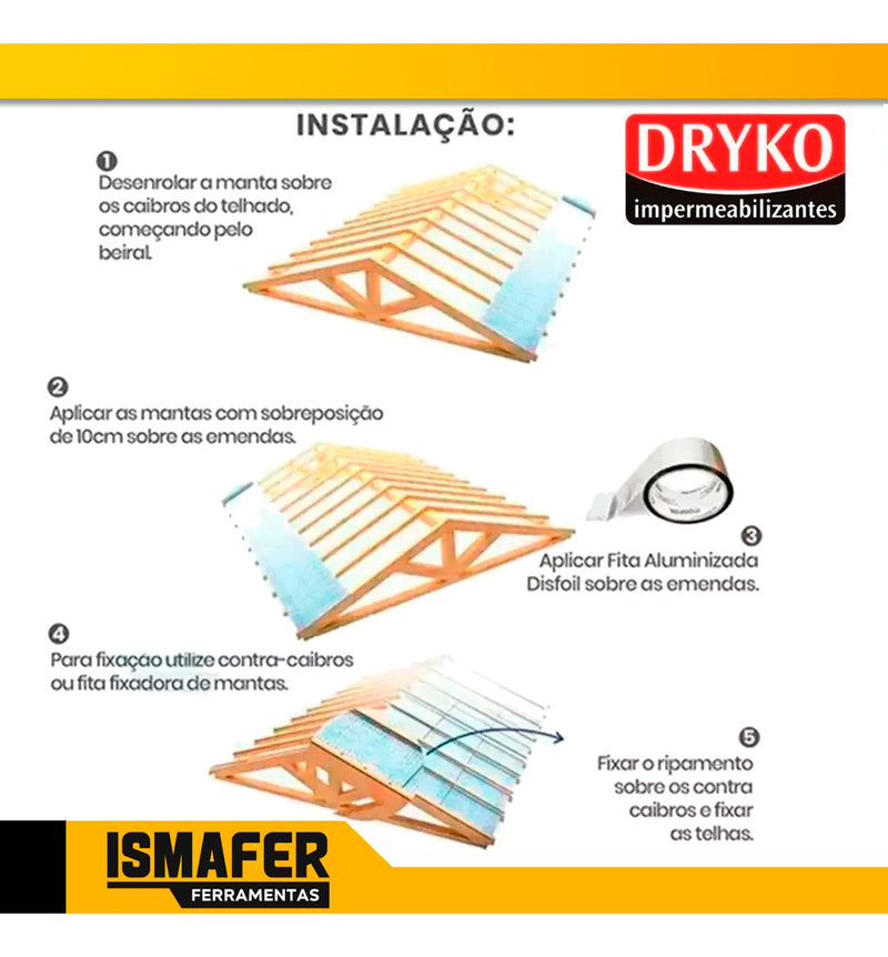 Manta Asfáltica Auto Adesiva Aluminizada - 30cm X 10m