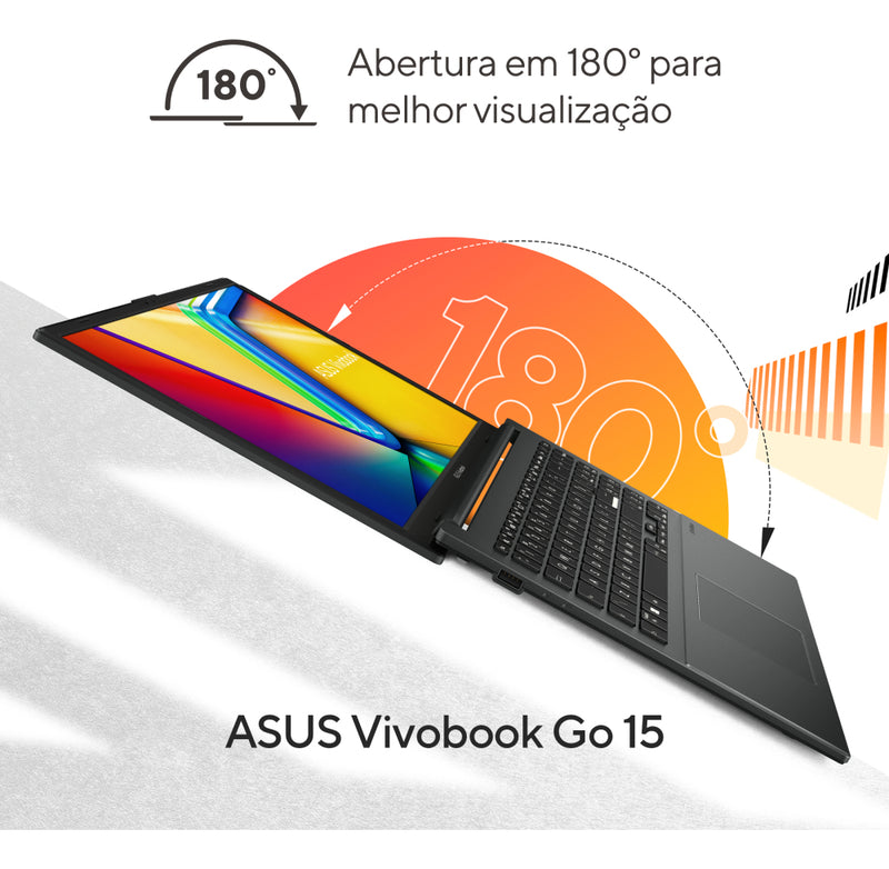 Notebook ASUS VivoBook Go 15 AMD Ryzen 5 7520U 8GB 512GB SSD KeepOS Tela 15,6" FHD Mixed Black - E1504FA-NJ732